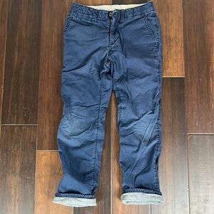 EUC Gap kids jersey lined navy chino pants, boys size 8